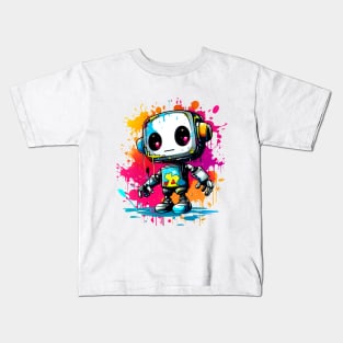 Cute cartoon Robot. Funny cyborg. Kids T-Shirt